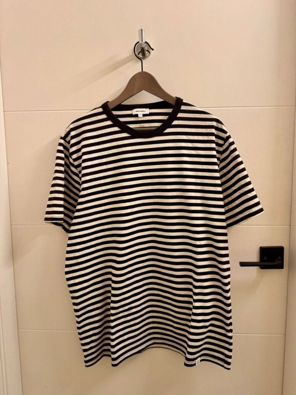Norse Projects Men's Niels Stripe T-Shirt Black/White (XXL)